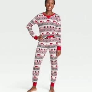 COZY CREAM RED PIJAMAS - NWT